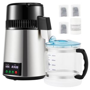 Distillatore in Acciaio Inox da 1,1 Galloni 750W, Macchina per Acqua Distillata 0,3 Galloni/Ora, Timer 0-99H, Display Temperatura, Attrezzatura Premium - Product Image 1