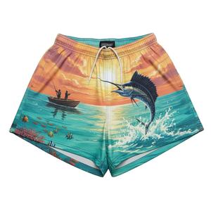 Quick Dry Sports Mesh Shorts Double <b>Layer</b> Shorts Patchwork Footy Lightweight Basketball Shorts - Product Image 1