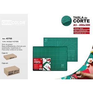 Tappetino da taglio Criscolor A3 450x300mm 3mm di spessore con griglia antiscivolo per lavori artigianali - Product Image 1