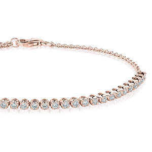 Pulsera de Diamantes Cultivados en Laboratorio, Pulsera de Diamantes Redondos de 0.50 Quilates, Oro de 10K, Joyería Fina con Diamantes VVS para Mujer, Regalo - Product Image 2