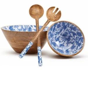 Atractivo Tazón de Madera Decorativo para Servir Alimentos, Tazón Redondo Natural para Ensaladas, Tazones de Bambú y Coco - Product Image 1