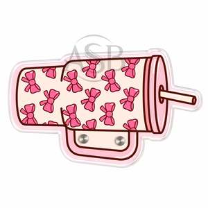 Paleta de Acrílico Sostenible para Extensiones de Pestañas con Diseño de Lazo Rosa, Taza Tumbler y Logotipo Personalizado - Product Image 4