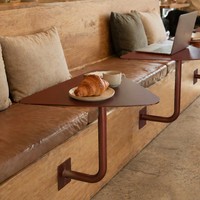 Table d'appoint murale triangulaire en métal avec revêtement en poudre, style industriel/nordique, couleurs personnalisables, gain de place, OEM