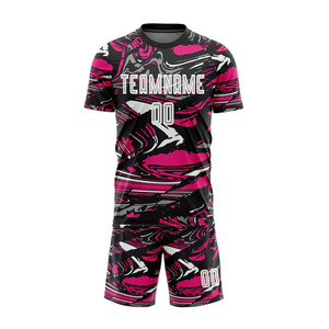 Maillot de football numérique imprimé de qualité supérieure, uniforme d'équipe de football personnalisé, short de performance anti-humidité 100 % polyester unisexe pour tous - Product Image 2
