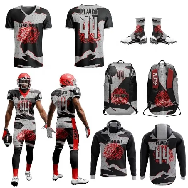 Commercio all'ingrosso League Team American Football Wear Custom American Football Uniform American Football Player Package Deal