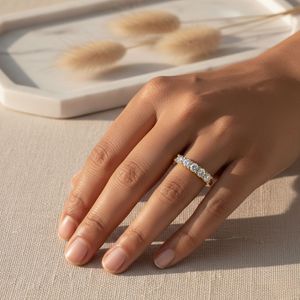 1.00CTW Round Cut Prong Set Five-Stone Band <b>Ring</b> - Product Image 2