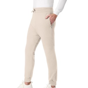 Men's <b>Trousers</b> Beige Canvas Sweatpants Elastic Drawstring Casual Joggers Straight Side Pockets Midweight Woven <b>Summer</b> - Product Image 4