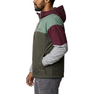 Mens Color Block Hooded Windbreaker <b>Jacket</b> Full Zip Lightweight Outdoor Sports Coat Waterproof Casual Activewear - Product Image 6