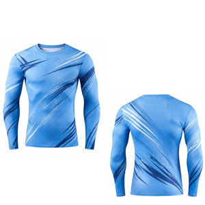 T-shirt de compression pour homme, vêtements de sport, personnalisable, séchage rapide, extensible, respirant, entraînement, fitness, haut de gamme, fournisseur OEM US - Product Image 2