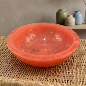 Tazón de Resina Epoxi Color Naranja para Frutas Dulces y Ensaladas, Tazón Decorativo de Resina para Frutas, Artesanía Moderna - Product Image 1