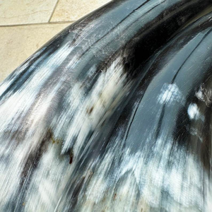 Vaso para beber de cuerno de búfalo negro pulido, marbrado, de bisono, de cuerno en polvo y de cuerno de búfalo auténtico, en varios tamaños - Product Image 3