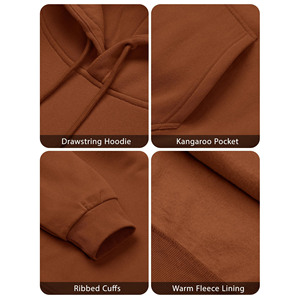 High Quality Men's Pullover Hooded Sweatshirts Heavyweight Cotton <b>Fleece</b> <b>Black</b> Printed Pocket Design Eco-Friendly Quick Dry - Product Image 4