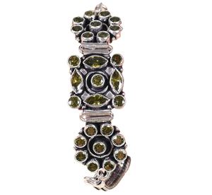 ARTS JEWELS Antique Silver Brass Beaded <b>Bracelet</b> Cubic Zirconia Bezel <b>Set</b> Vintage Geometric Floral Design Ethnic Wedding Women's - Product Image 1