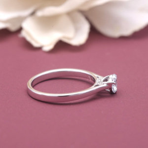 Anillo de Diamante Cultivado en Laboratorio con Certificado IGI, Oro Blanco/Rosa y Amarillo de 18K, Corte Corazón Azul, Anillo de Compromiso Solitario para Mujer - Product Image 3