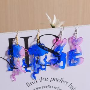 Love Heart Flowers Note Letter Water Drop Cloud Earrings Ornament Pendant Resin <b>Silicone</b> Mold - Product Image 2