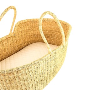 Rustic natural minimalist seagrass <b>changing</b> <b>basket</b> with rattan <b>changing</b> kid <b>basket</b> featuring light handles for shops - Product Image 2