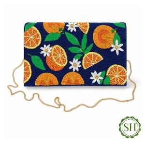 Handmade Beaded Orange Fruit Pattern Rectangular Placemat for Home Decoration - Product Image 4
