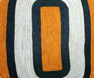 Alfombra de Yute 100% Orgánico Trenzada a Mano NYKO MART JR-40, 3x5 Pies, Estilo Bohemio, Ecológica, Patrón Geométrico, Pelo Corto, Grosor Medio - Product Image 4