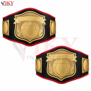 Ceintures de championnat robustes en cuir texturé, plaquées or, avec passepoil rouge, personnalisables OEM/ODM, du meilleur fournisseur - Product Image 3