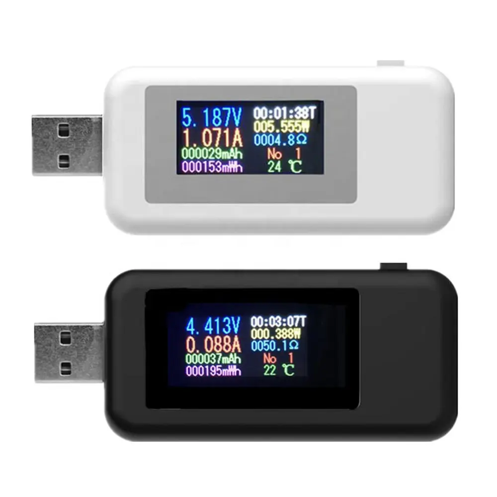 เครื่องทดสอบ USB หน้าจอ LCD ดิจิทัล10ใน1,เครื่องทดสอบแรงดันและกระแสเครื่องทดสอบที่ชาร์จ USB สำหรับปี KWS-MX18