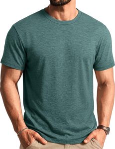 T-shirt en coton pour homme, mode décontractée, manches courtes, col rond, respirant, écologique, séchage rapide, doux, confortable, léger - Product Image 1