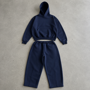 Wholesale Customized Cotton <b>Hooded</b> Streetwear Tracksuit Set for Men Lightweight Sports Retailers - Product Image 5
