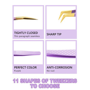 Pincettes pour cils en acier inoxydable, super résistantes, haute précision, antistatiques, pour extensions de cils - Product Image 3