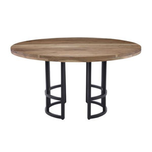 Designer Round Shape Metal And Wooden Coffee <b>Table</b> Black & <b>Brown</b> Finished For Home Living Room Decorative Furniture - Product Image 3
