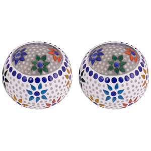 Juego de 2 Portavelas de Cristal con Diseño de Estrella Blanca para Decoración del Hogar, Mesa, Bodas, Fiestas y Festividades - Product Image 1