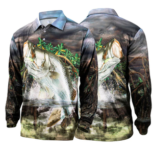 Camisetas de Pesca Personalizadas de Alta Calidad, Ropa de Pesca Sublimada de Secado Rápido, Camisetas Polo de Pesca de Manga Larga a Precio Económico - Product Image 4