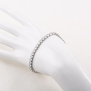 Solid <b>White</b> Gold Moissanite Tennis <b>Bracelet</b> Round Brilliant Cut Channel Setting Classic Wedding Jewelry GRA Certified Jewelry - Product Image 4