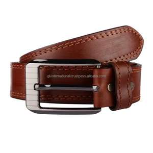 Cinturón casual de cuero para hombre, hecho a mano con doble costura, en colores vibrantes y tallas personalizadas. - Product Image 6