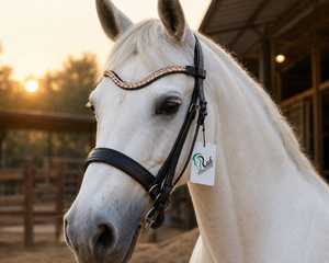 Diadema para Caballo Rub International Modelo 7860B, Hecha a Mano, en Forma de U, de Cuero, Cómoda, de Alta Calidad, Personalizable en Tamaño y Logotipo, de Lujo - Product Image 2