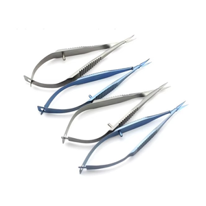 Tijeras de Capsulotomía Vannas, Puntas Rectas y Curvas Afiladas, Acero Inoxidable Reutilizable, Herramienta Quirúrgica Oftálmica y Neuroquirúrgica para Microdisección - Product Image 1