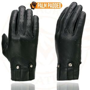 Gants de conduite classiques de qualité supérieure en cuir véritable à doigts entiers avec design perforé respirant à prix raisonnable - Product Image 4