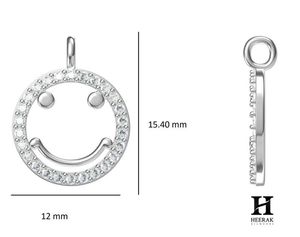 Pendentif Smiley Moderne Pavé de Diamants, Collier en Or 14K, Fabricant de Bijoux de Luxe - Product Image 6