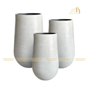 Grc GC037H106กระถางดอกไม้เพื่อความปลอดภัยทนทานเป็นมิตรกับสิ่งแวดล้อมขนาดใหญ่ทันสมัยสำหรับกลางแจ้งสวนบ้านภูมิทัศน์ปลูกศิลปะ-เซรามิกบ้าน - Product Image 1