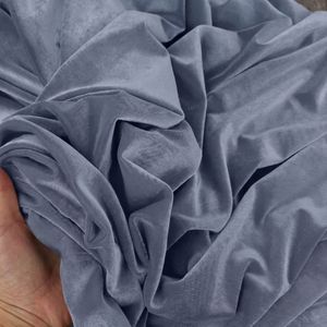 Elegant Modern Dark Gray Satin Fabric 100% Polyester Woven Heavyweight Brushed Plain Soft Touch Material Girls Wedding Curtains - Product Image 1