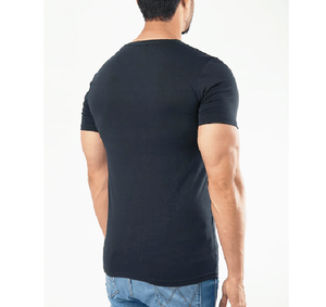 Débardeur en coton de haute qualité pour homme, col en V, blanc, coupe ajustée, décontracté - Product Image 4