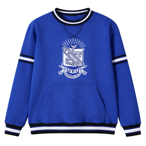 Sudadera de Cuello Redondo con Cresta Azul de Phi Beta Sigma, Ropa de Fraternidad Griega con Diseño Clásico de Chenille, Comodidad y Estilo - Product Image 4