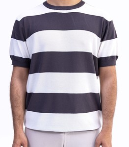 T-shirts de sport personnalisés à manches courtes pour hommes, vente en gros 2025, haute qualité, col rond formel, respirant, bicolore, 100% coton - Product Image 5