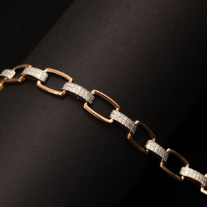 Pulsera Delicada con Diamantes Redondos de 1.18 CTW en Oro Rosa de 9K, Joyería Fina Elegante para Mujer, Regalo Romántico y Atemporal - Product Image 1