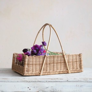 Panier à fleurs élégant pour la décoration de mariage à domicile, panier de rangement en rotin naturel tressé - Product Image 6