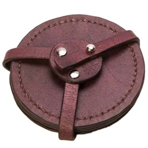 Best Quality Embossed Leather Coasters With Holders / <b>Beer</b> Promotional Coasters / <b>Glass</b> Cup <b>Set</b> Business Corporate for Sale - Product Image 1