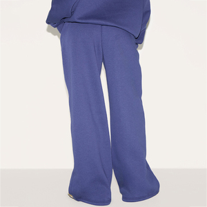 Pantalones deportivos anchos azules para mujer, joggers personalizados de poliéster y algodón, joggers holgados de calidad premium OEM para mujer - Product Image 2