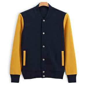 Chaqueta Bomber Varsity de Lona Satinada con Recubrimiento Personalizado a Precio de Fábrica, con Franjas de Colores, Formal, Impermeable, para Hombre, Primavera - Product Image 1
