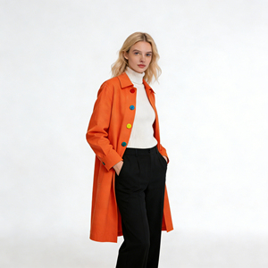HOT <b>SALE</b> TEMU 2026 SWEET BABE Sweet Oversized Button-Down Breathable Puff Sleeve Front Orange Shirt Women <b>Spring</b> Summer Autumn - Product Image 6