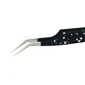 Pince à épiler professionnelle en forme de L à 90 degrés pour extensions de cils, en acier inoxydable, précision pour volume de cils, logo personnalisé OEM - Product Image 3