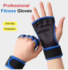 Weight Lifting <b>Gloves</b> Wrist Support Gym Training Grip Crossfit Powerlifting <b>Gloves</b> Full Palm Protection Leather/Polyester/Nylon - Product Image 2