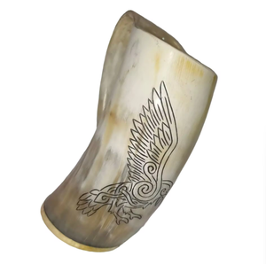 Taza de Cuerno de Búfalo Clásica Hecha a Mano, Diseño Vikingo, Grabada a Mano, Duradera y Ecológica, para Cerveza/Vino, de Gifty Craft - Product Image 4